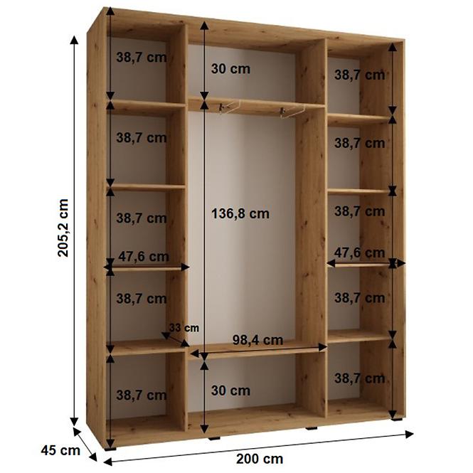 Skříň 45 Canaris 3 200 artisan/černá