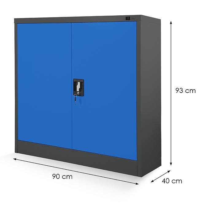 Kancelářská skříň Beata kov antracit/modrý