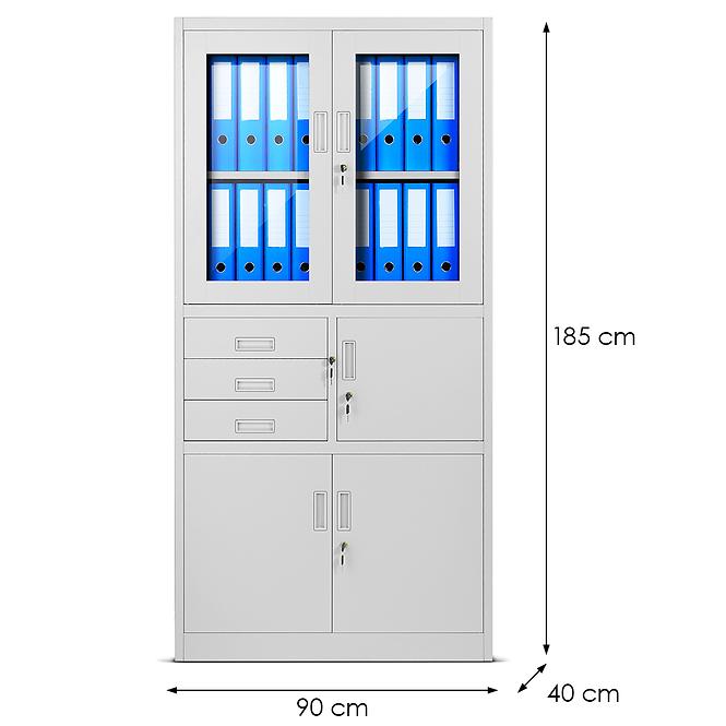 Kancelářská skříň Filip kov šedá