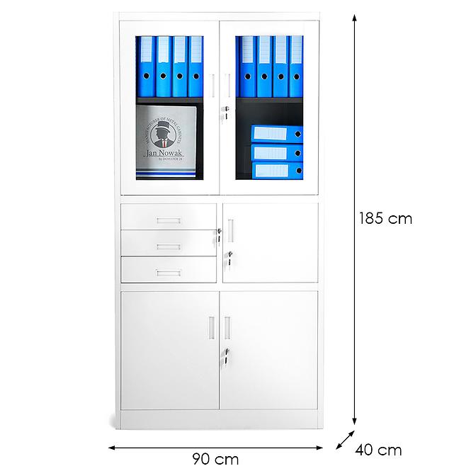 Kancelářská skříň Filip kov bílá