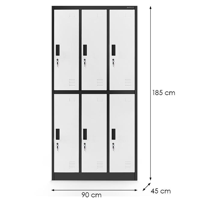 Skříň Igor kov antracit/bílá