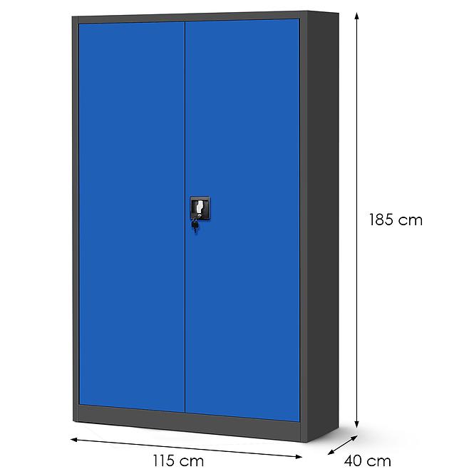 Skříň Jan 2 kov antracit/modrý