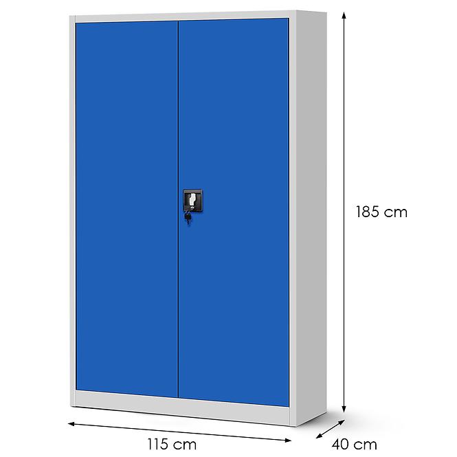Skříň Jan 2 kov šedá/modrý