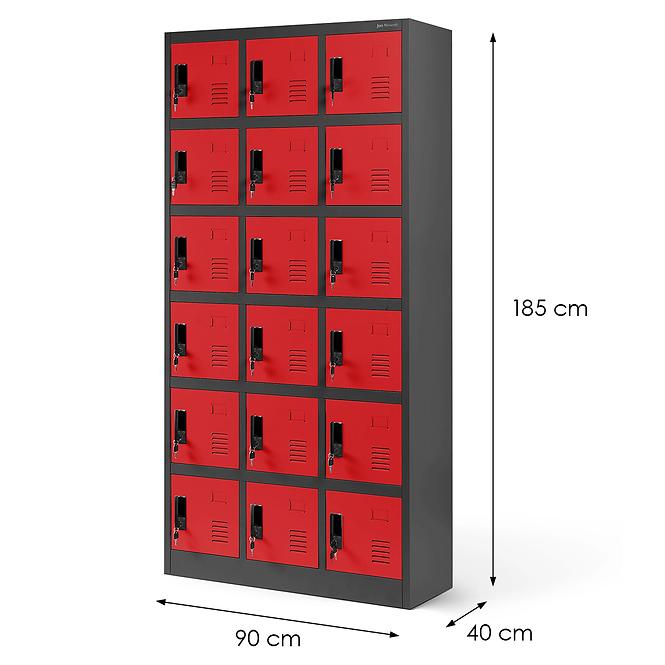 Skříň Karol kov antracit/červené