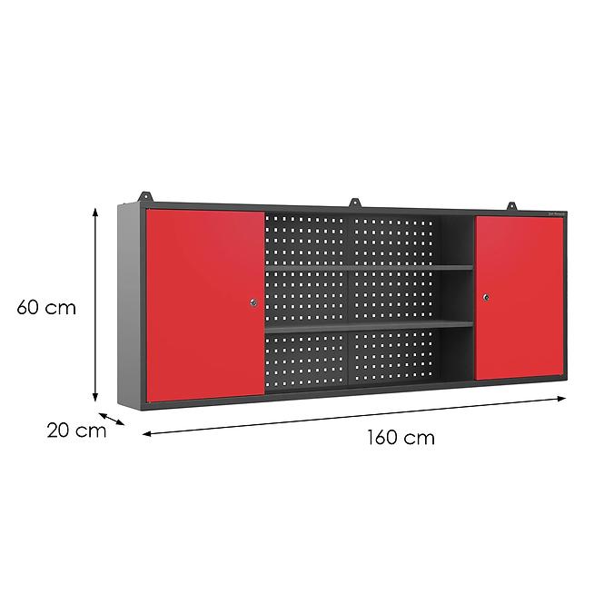 Závěsná skříňka Leo antrcit/červené
