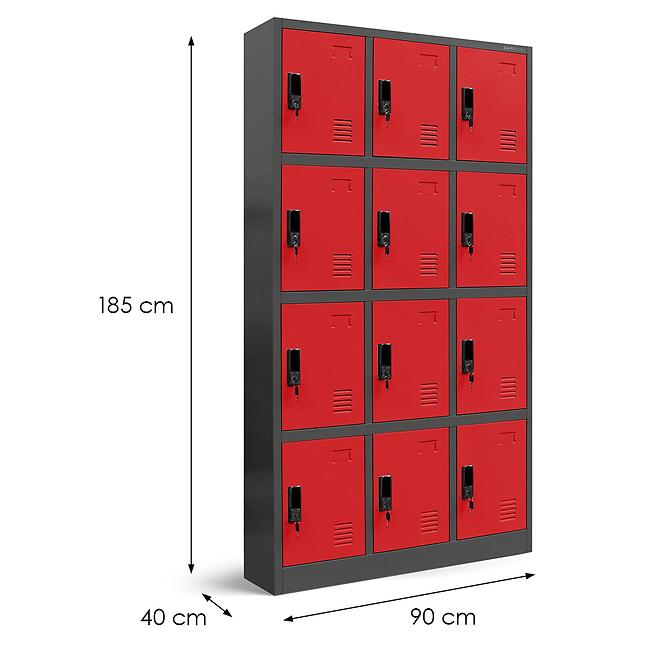 Skříň Marcin kov antracit/červené