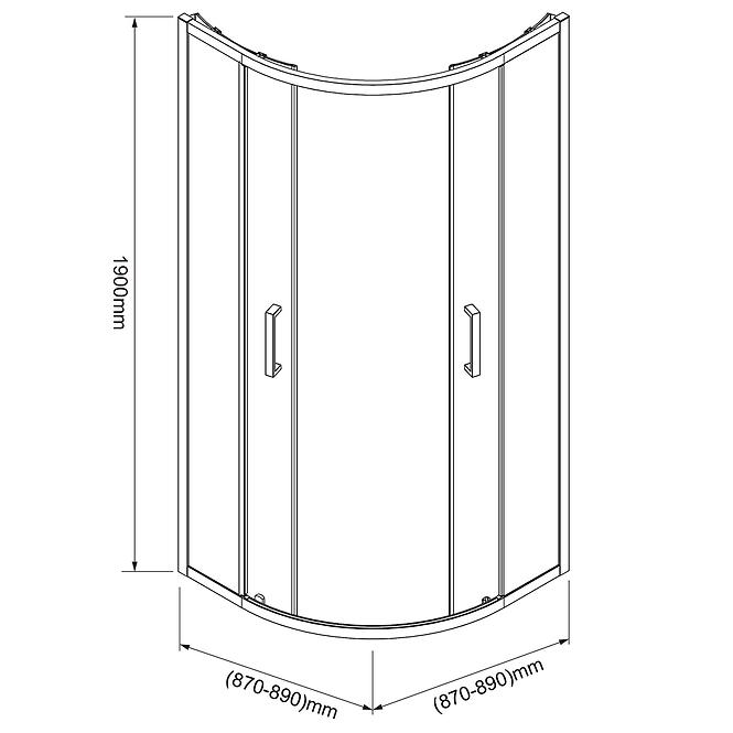 Sprchový kout Aura 90x90x190 chrom