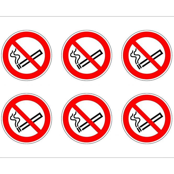 Zákaz kouření průměr 50 mm samolepka 6 ks