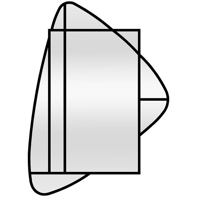 Zrcadlo trojúhelník černé 69x95cm ty003