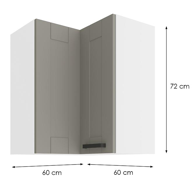 Kuchyňská Skříňka LUNA CLAYGREY/BÍLÝ 60X60 GN-72 2F (90°)