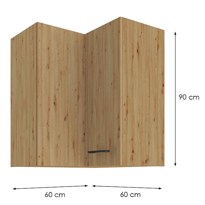 Kuchyňská Skříňka MODENA ČERNÁ/DUB ARTISAN 60X60 GN-72 2F (90°)