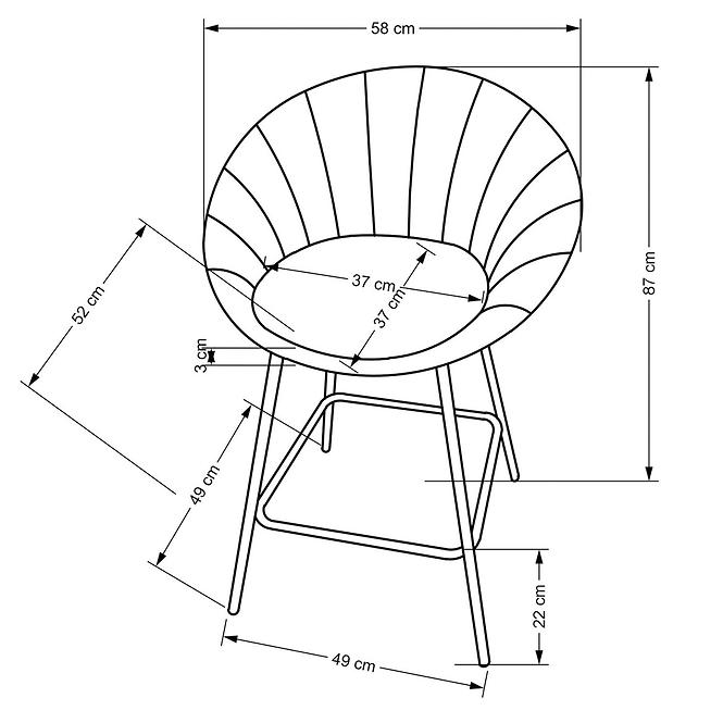 Barová židle H112 popel/zlatý
