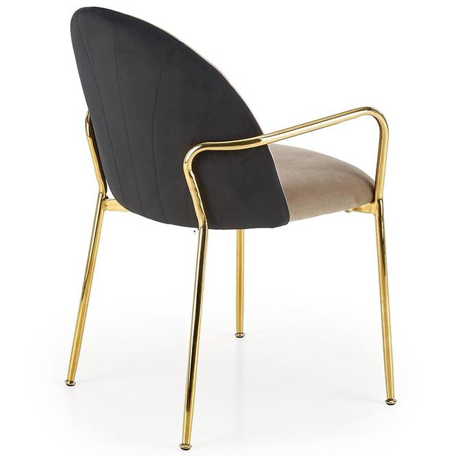 Židle K500 béžová/černá/zlatá