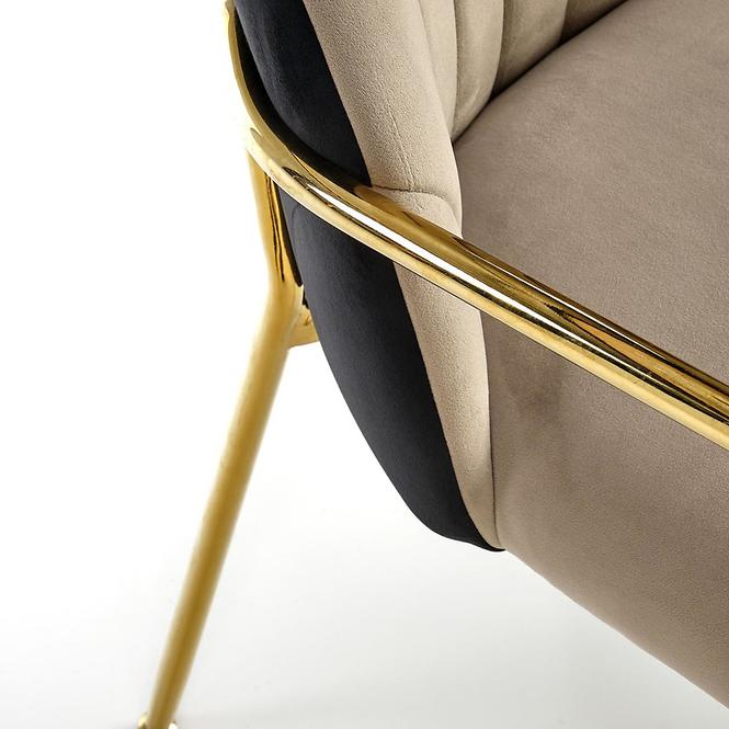 Židle K500 béžová/černá/zlatá