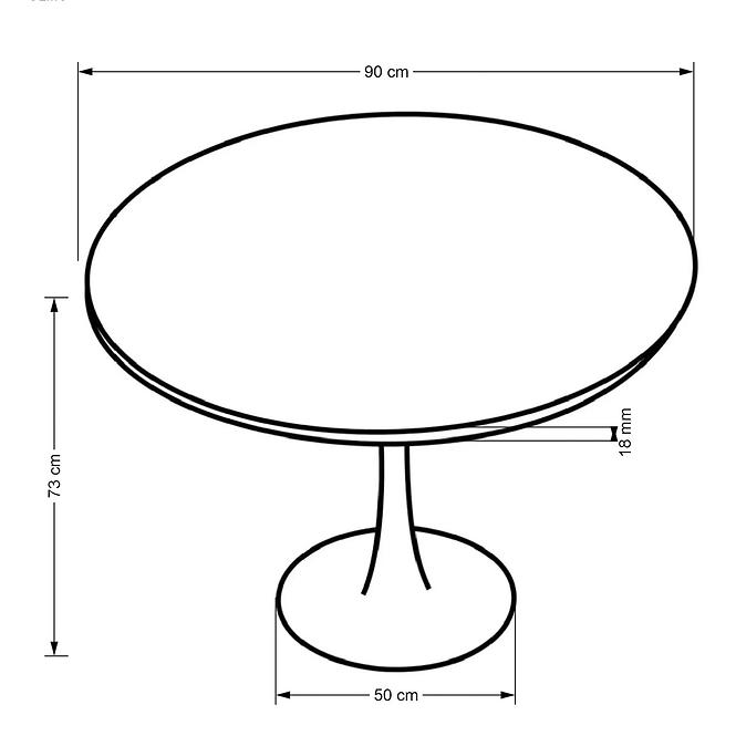 Stůl Olmo mdf/ocel – ořech/černá