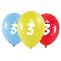 Balóny potisk čísla - 3 (3 ks) 28cm