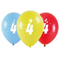 Balóny potisk čísla - 4 (3 ks) 28cm