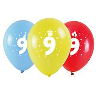 Balóny potisk čísla - 9 (3 ks) 28cm