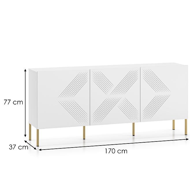 Komoda Clearing 02 bílá/zlatá