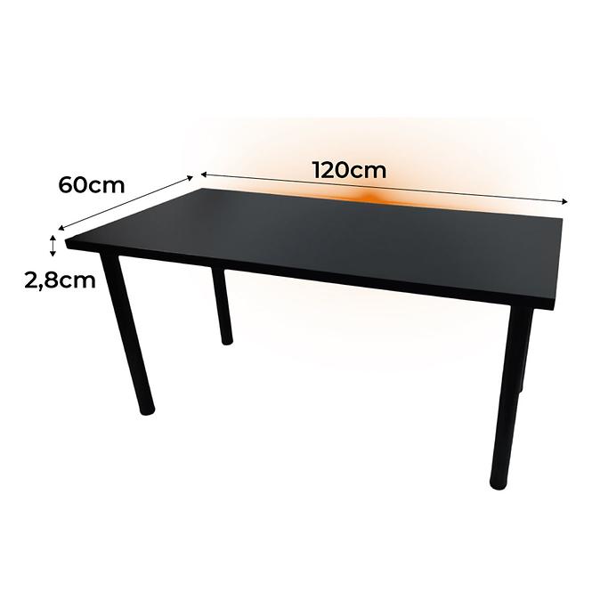 Psací Stůl Low Černá 120x60x2,8 Model 1