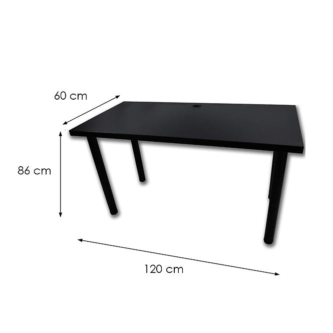 Psací Stůl Low Černá 120x60x2,8 Model 2