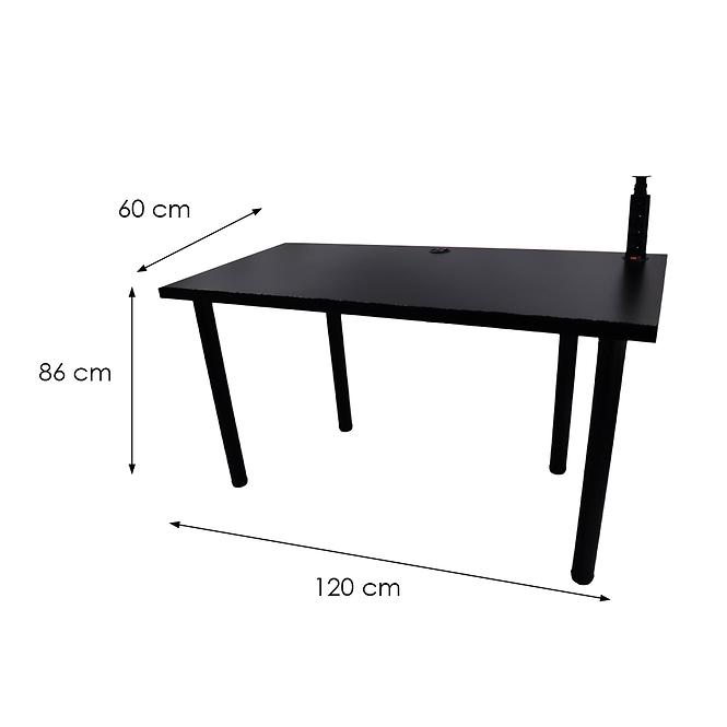 Psací Stůl Low Černá 120x60x3,6 Model 3