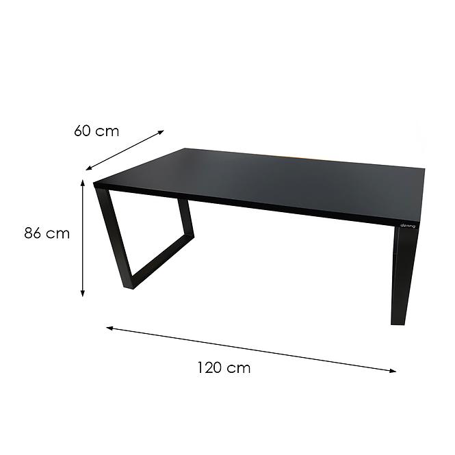 Psací Stůl Low Loft Černá 120x60x2,8 Model 1