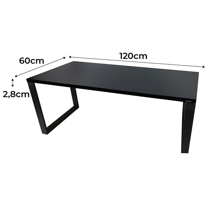 Psací Stůl Low Loft Černá 120x60x2,8 Model 0
