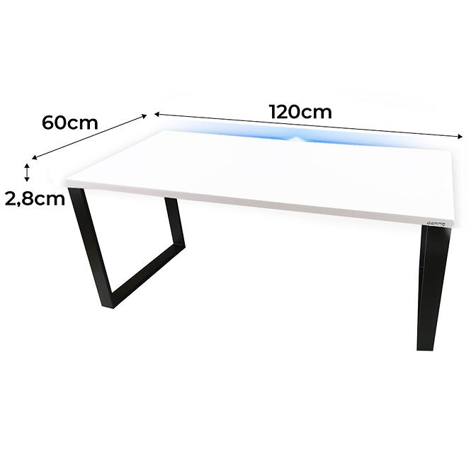 Psací Stůl Low Loft Bílý 120x60x2,8 Model 1