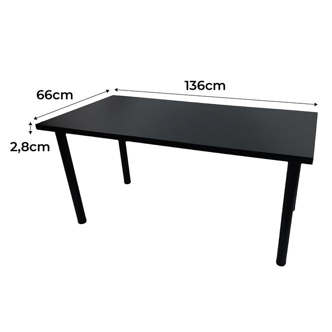 Psací Stůl Low Černá 136x66x2,8 Model 0