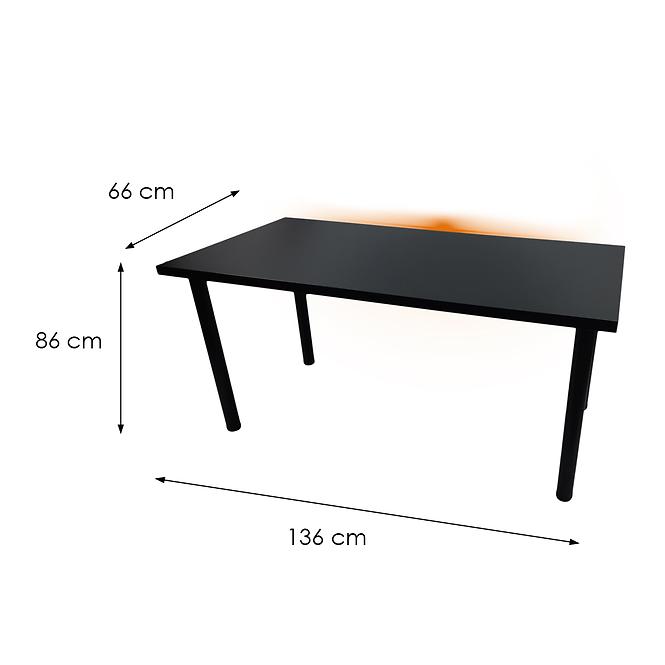 Psací Stůl Low Černá 136x66x2,8 Model 1
