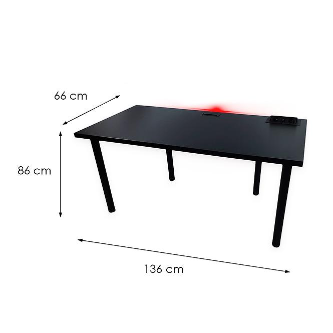 Psací Stůl Top Černá 136x66x3,6 Model 3