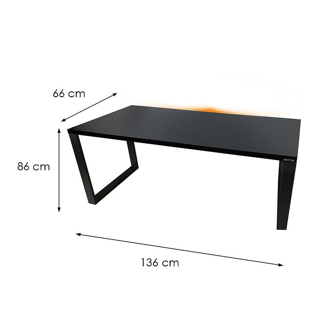 Psací Stůl Top Loft Černá 136x66x2,8 Model 1