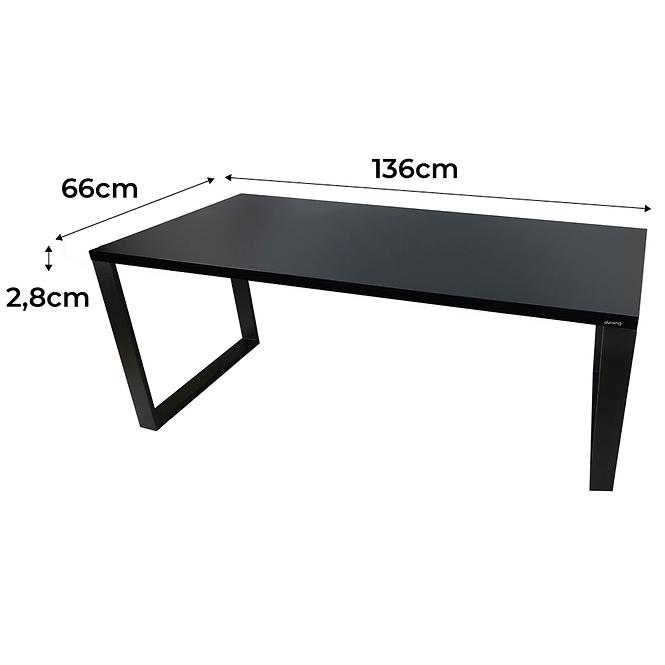 Psací Stůl Top Loft Černá 136x66x2,8 Model 0