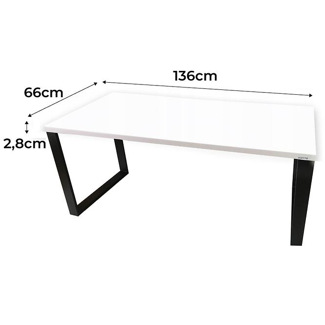 Psací Stůl Top Loft Bílý 136x66x2,8 Model 0