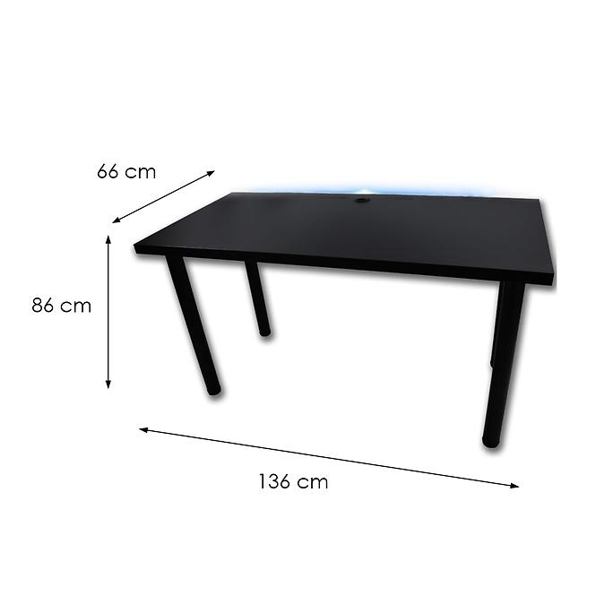 Psací Stůl Low Loft Černá 136x66x2,8 Model 2