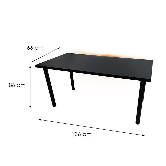 Psací Stůl Low Loft Černá 136x66x2,8 Model 1