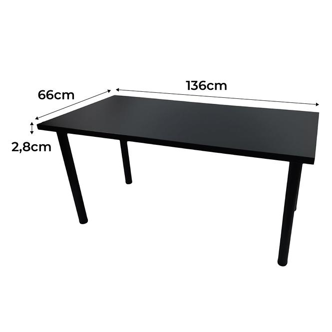 Psací Stůl Low Loft Černá 136x66x2,8 Model 0