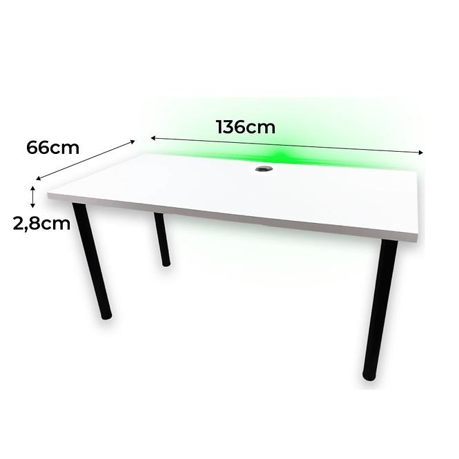 Psací Stůl Low Loft Bílý 136x66x2,8 Model 2
