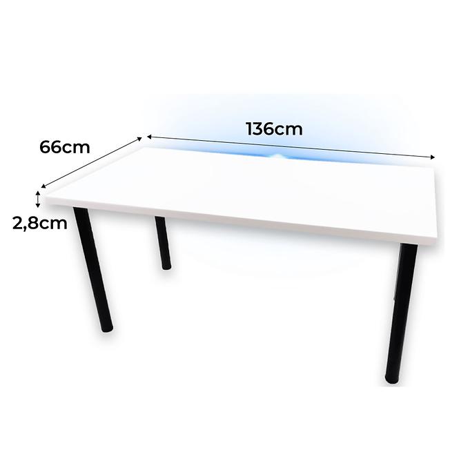 Psací Stůl Low Loft Bílý 136x66x2,8 Model 1