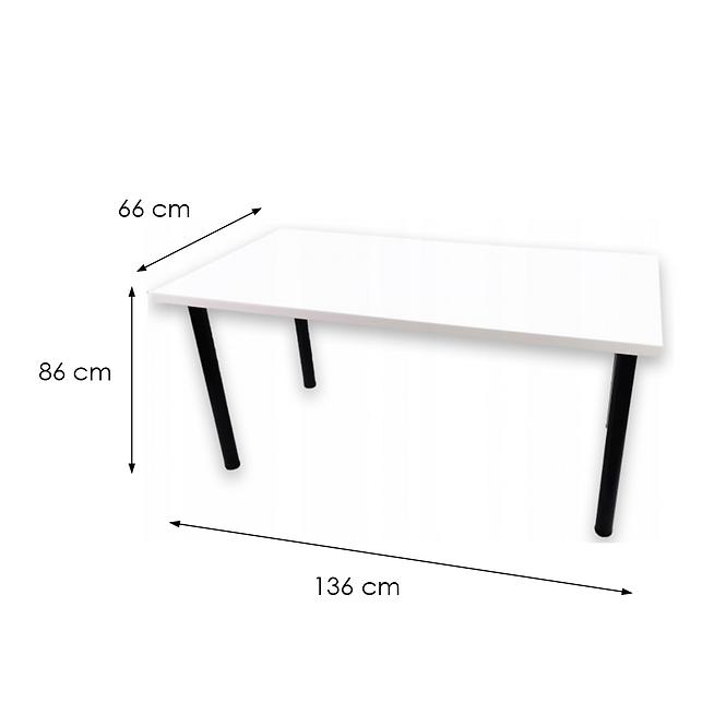 Psací Stůl Low Loft Bílý 136x66x2,8 Model 0