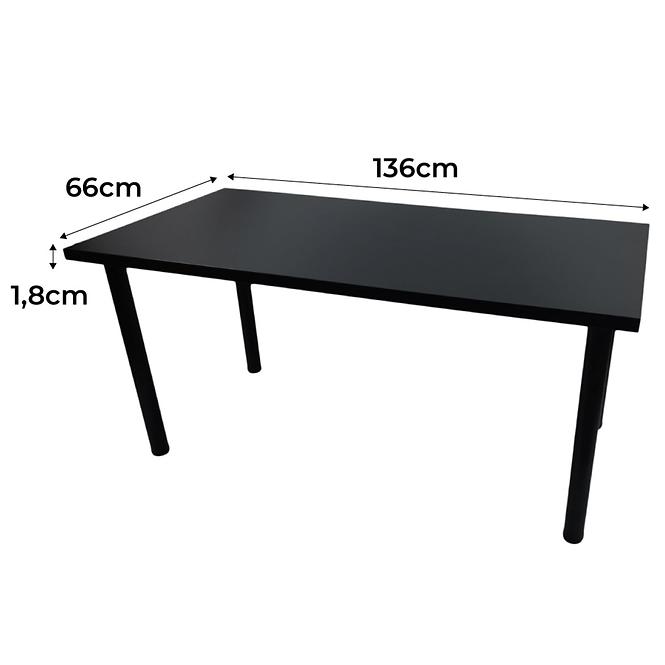 Psací Stůl Low Loft Černá 136x66x1,8 Model 0
