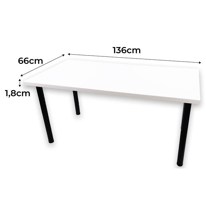 Psací Stůl Low Loft Bílý 136x66x1,8 Model 0