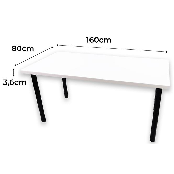 Psací Stůl Low Bílý 160x80x3,6 Model 0