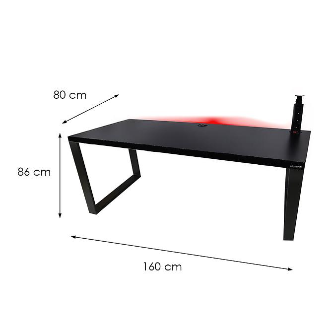 Psací Stůl Low Loft Černá 160x80x3,6 Model 3