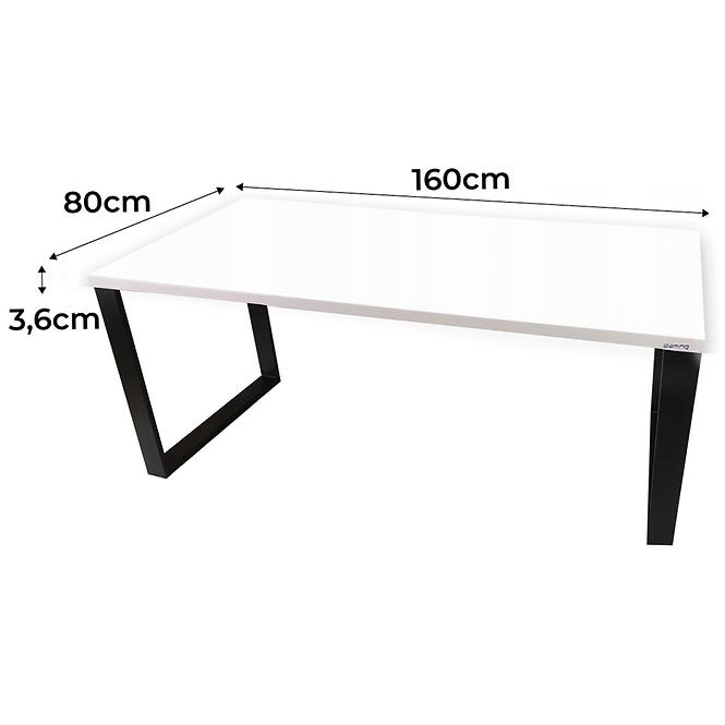 Psací Stůl Low Loft Bílý 160x80x3,6 Model 0