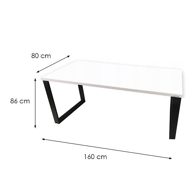 Psací Stůl Low Loft Bílý 160x80x3,6 Model 0