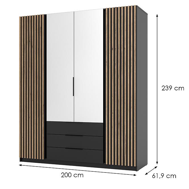 Skříň Kaja BL/BL-EV 2LAM 2 Zrcadlo 3S