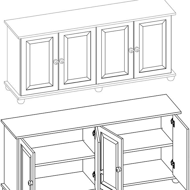 Komoda Borovice KD70 165x76x42