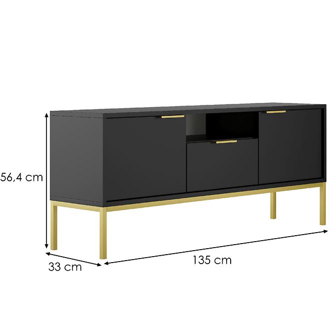 TV Stolek 135 Austin Černá/Zlatá